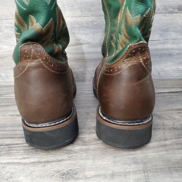 Justin Boots WK4670 - Stampede Blade Green Round Toe Wellington Work Boots - Picture 10 of 16